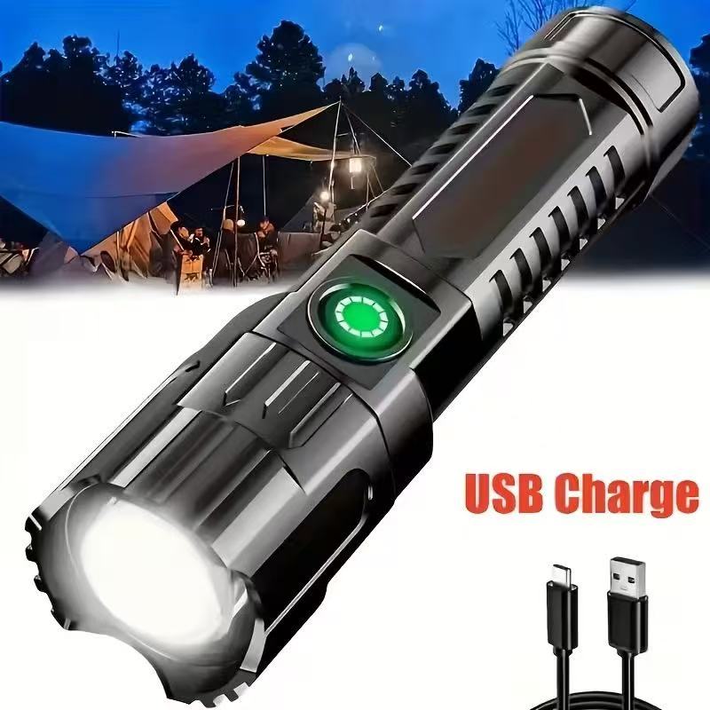 Outdoor Lighting Black - 새로운 고출력 LED 손전등 USB 충전식