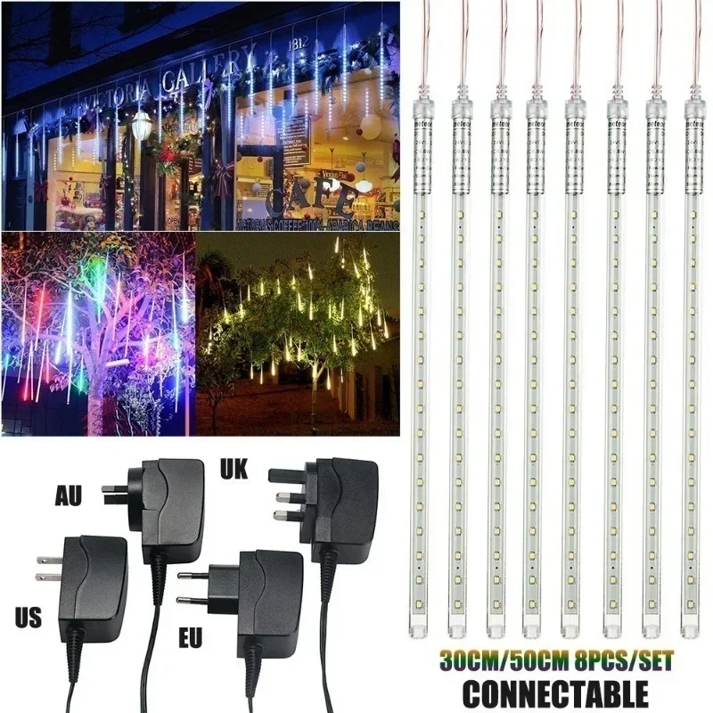 30cm /50cm 방수 유성우 비 8 튜브 LED 문 - Outdoor Lighting Uk 리뷰 및 가격