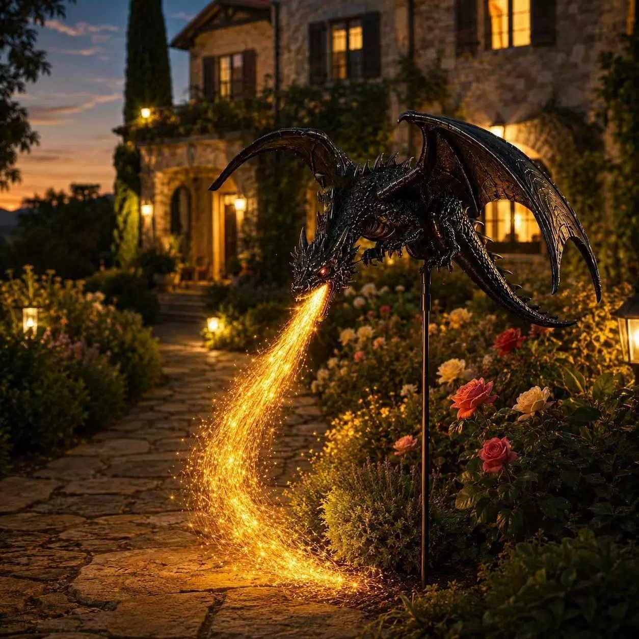 태양광 드래곤 정원 조명, 태양열로 작동하는 드래곤 모 - Outdoor Lighting Pathway 리뷰 및 가격