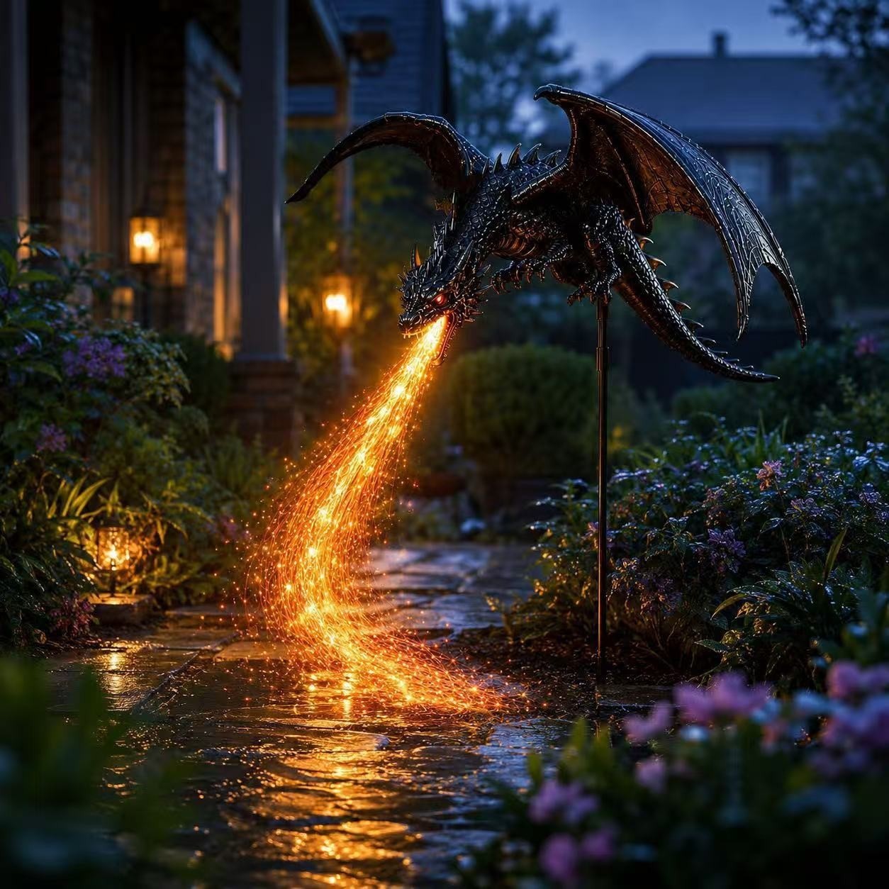 태양광 드래곤 정원 조명, 태양열로 작동하는 드래곤 모 - Outdoor Lighting Pathway 리뷰 및 가격